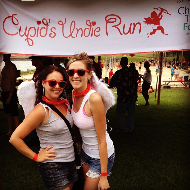 Abbie and me at the Cupid's Undie Run beach party! September 2013