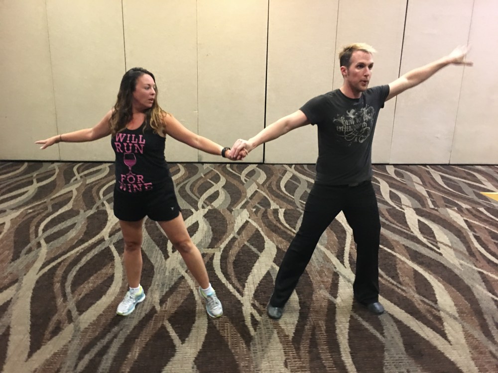 Nick and I rehearsing our dance number