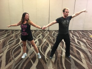 Nick and I rehearsing our dance number